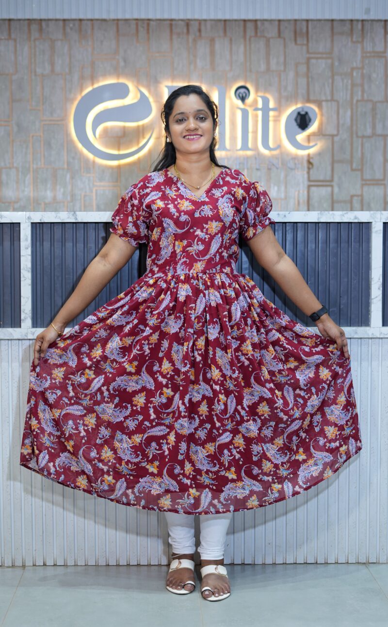 V-Neck Georgette Frocks - GG01