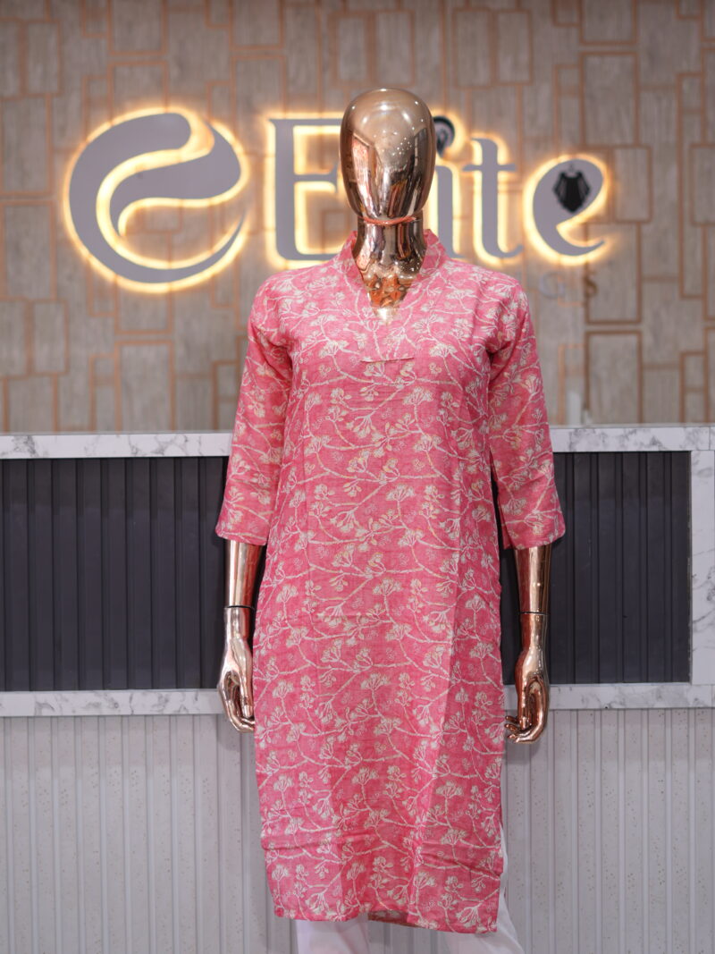V-Neck Floral Kurti - TVNK01
