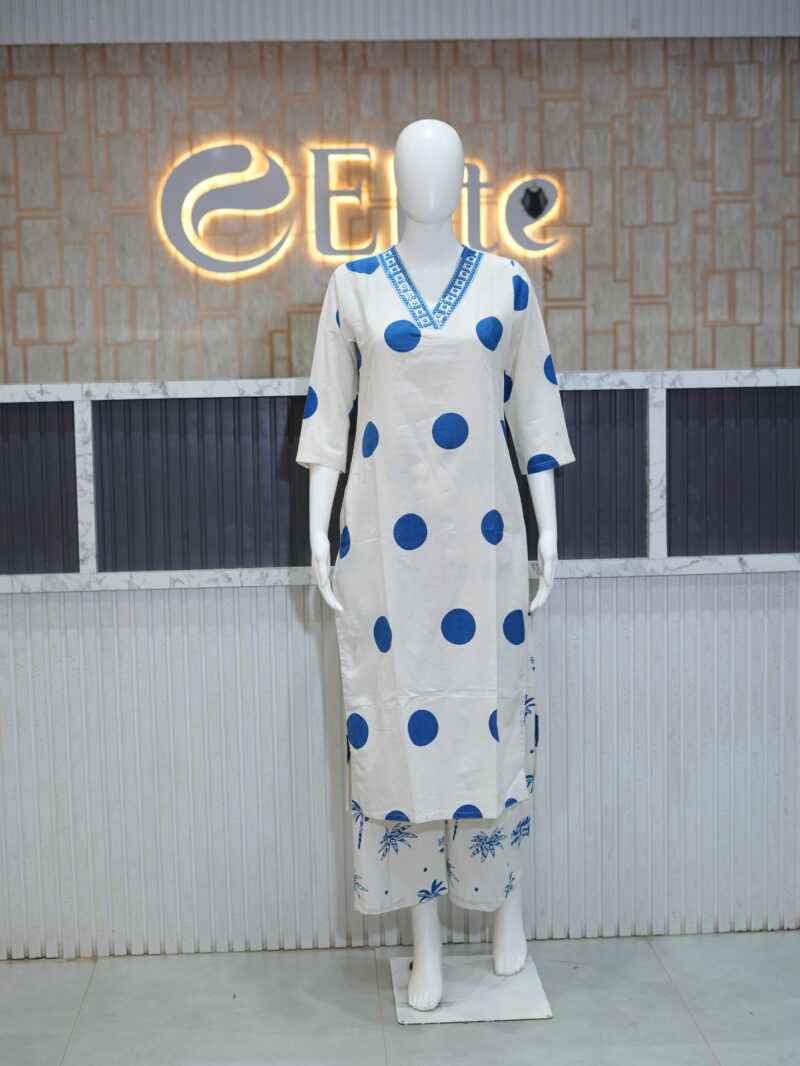 V-Neck Khadi Cotton Kurtis - PKC01