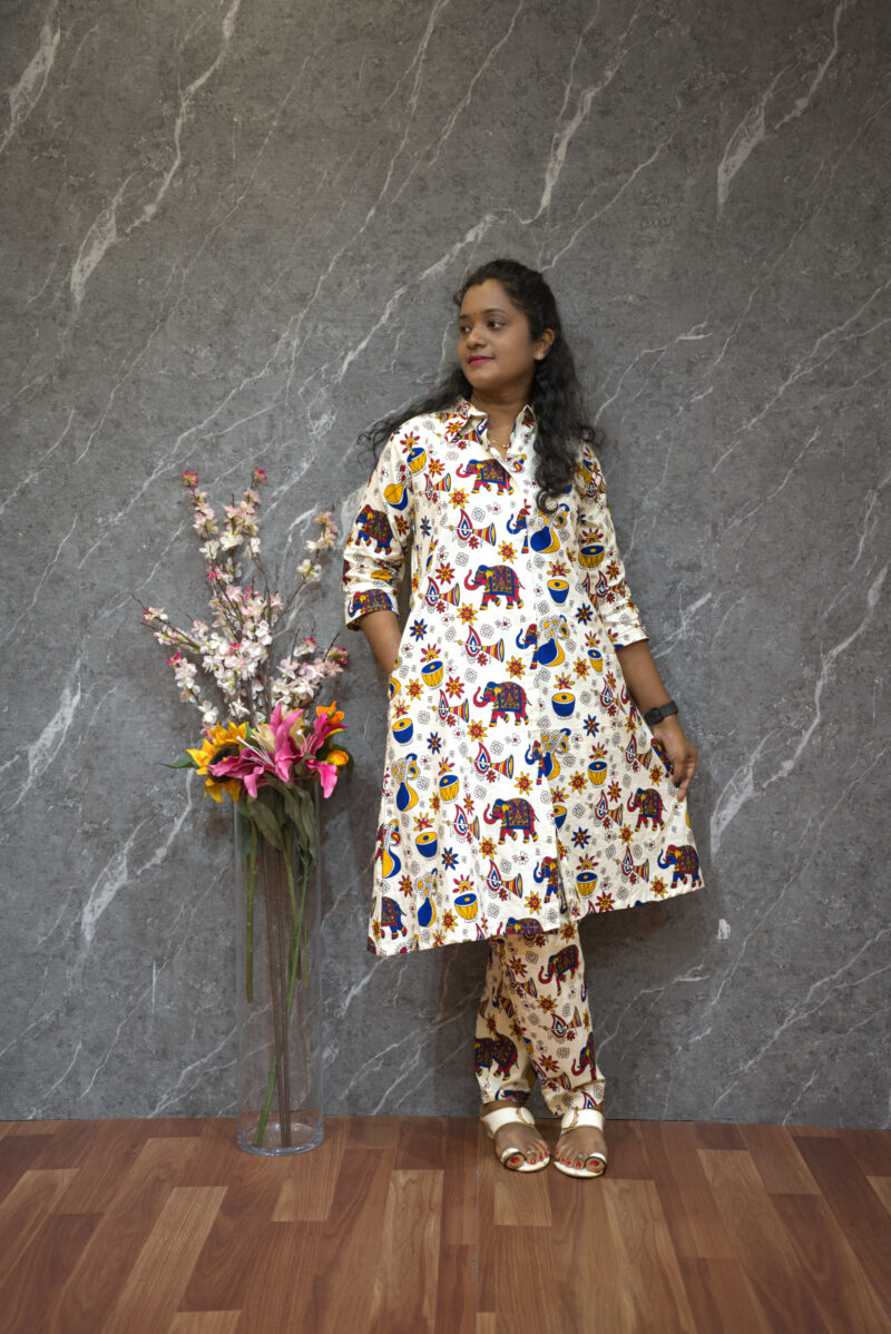 Traditional Kalamkaari Rotary Print Coord Set - TKRPCS01