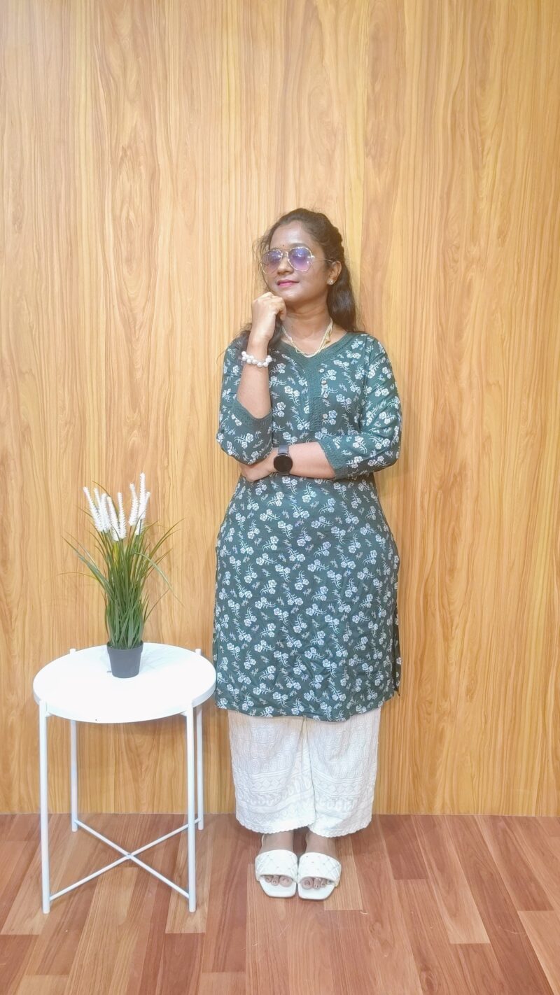 Stylish V-Neck Kurti - SVKK01