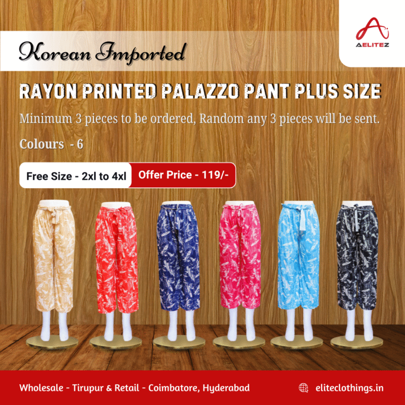 Printed Rayon Palazzo Pant Big Size