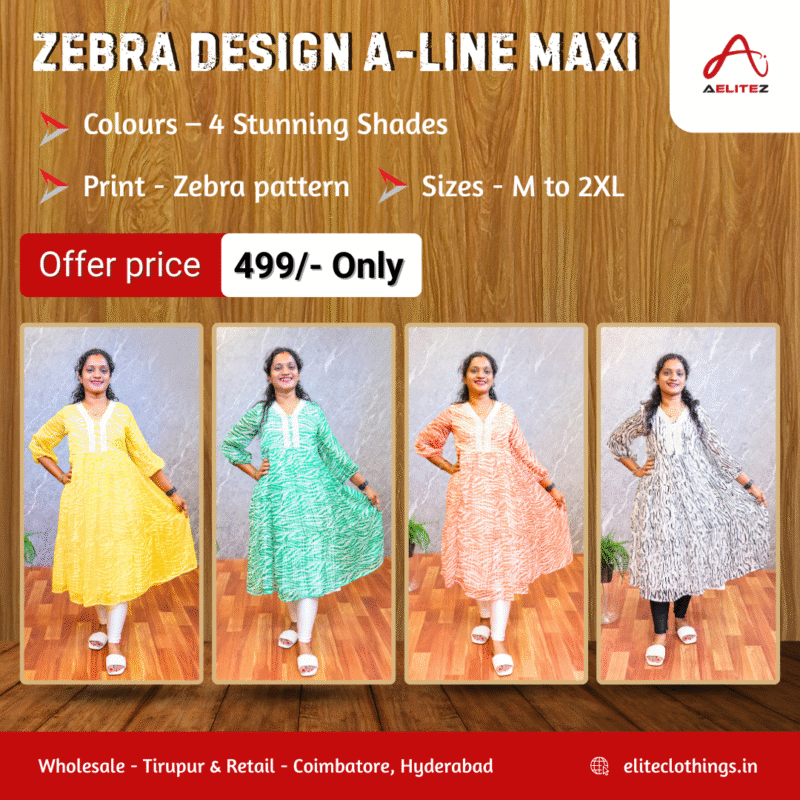 Zebra Design A-Line Maxi