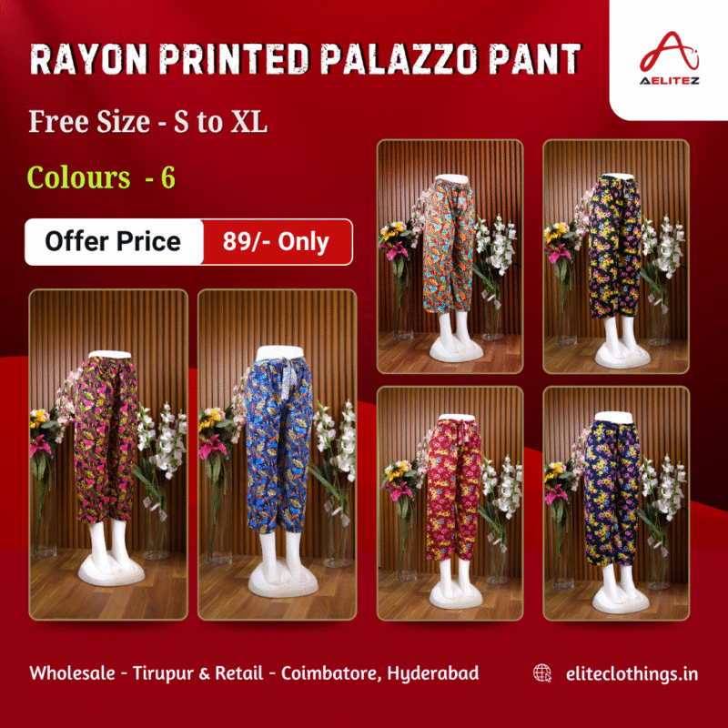 Rayon Printed Palazzo Pant Small Size