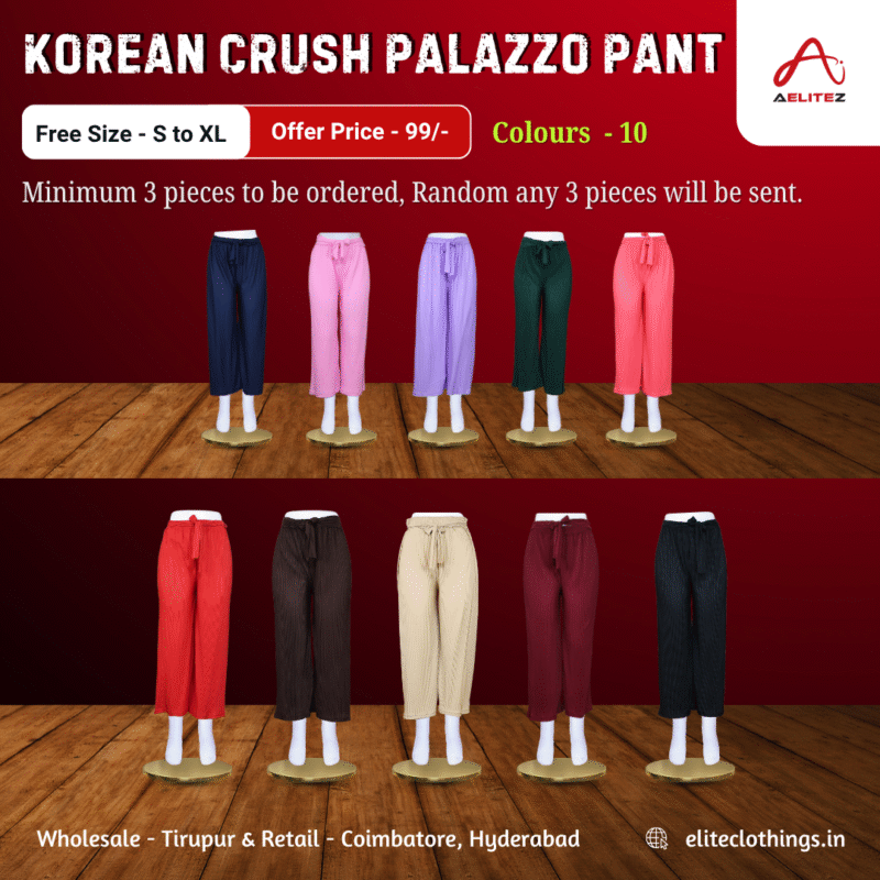 Korean Crush Palazzo Pant Small Size
