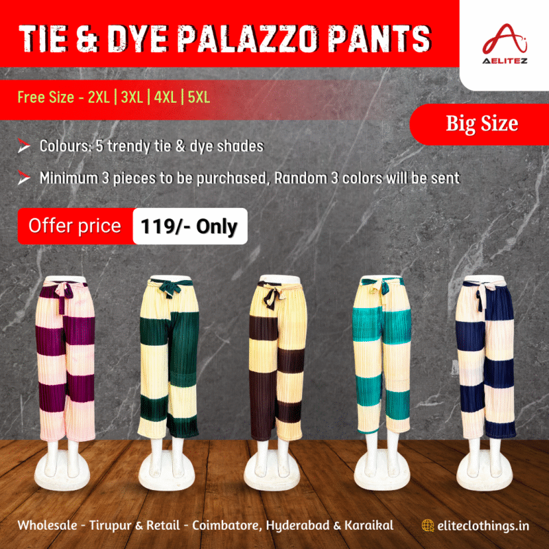 Tie & Dye Palazzo Pants Big Size