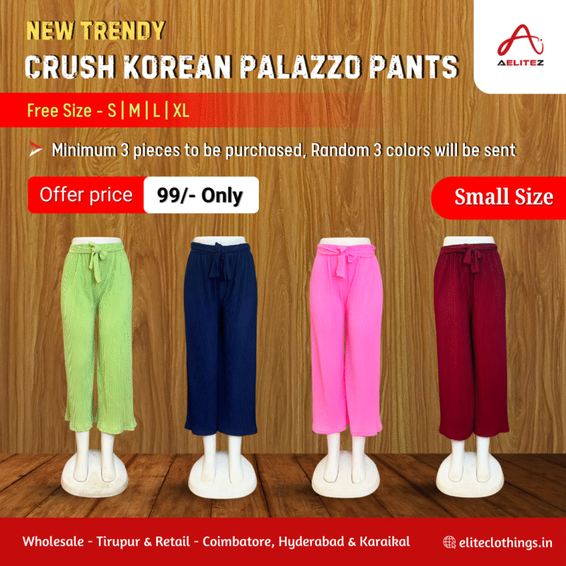 New Trendy Crush Korean Palazzo Pants Small Size