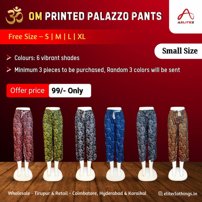 Om Printed Palazzo Pants Small Size