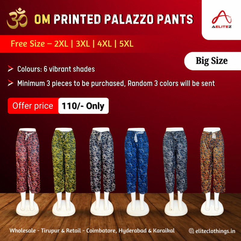 Om Printed Palazzo Pants Big Size