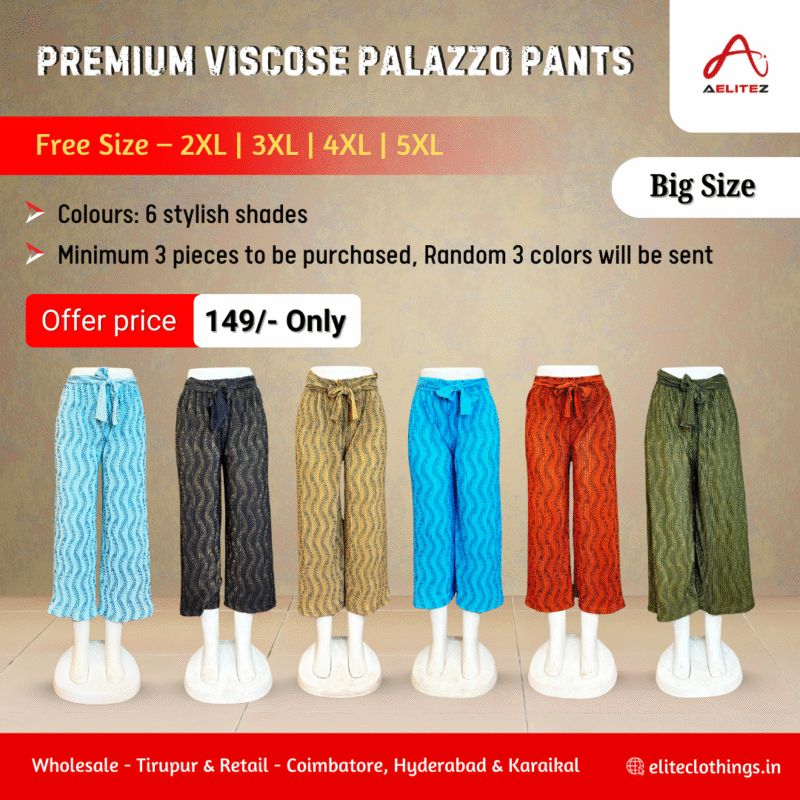 Premium Viscose Palazzo Pants Big Size