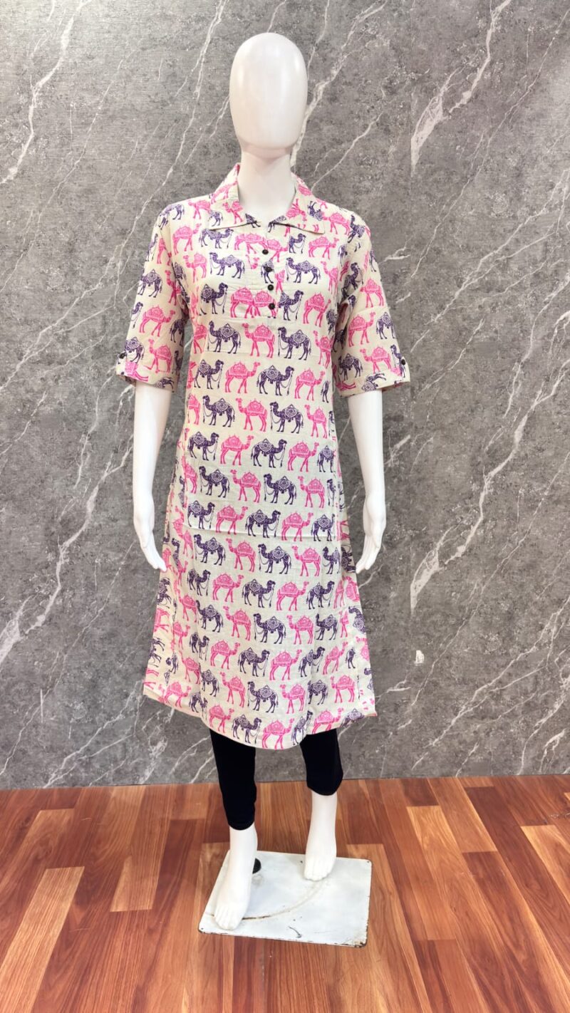 Kalamkari Camel Print A-Line Tops – KCPT01